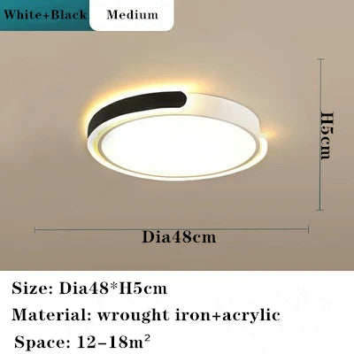 Round Black White Gold LED Ceiling Light for Home Lighting