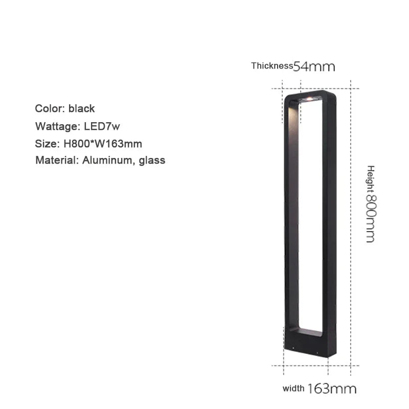 7W LED Aluminum Garden Bollard Light for Outdoor Landscape Courtyards