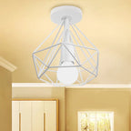 Iron Cage Ceiling Light Fixture Retro Nordic Design Home Kitchen Lamp