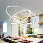 LED Circle Rings Pendant Lights: Modern White/Gold/Black Luster Lamp for Home Lighting