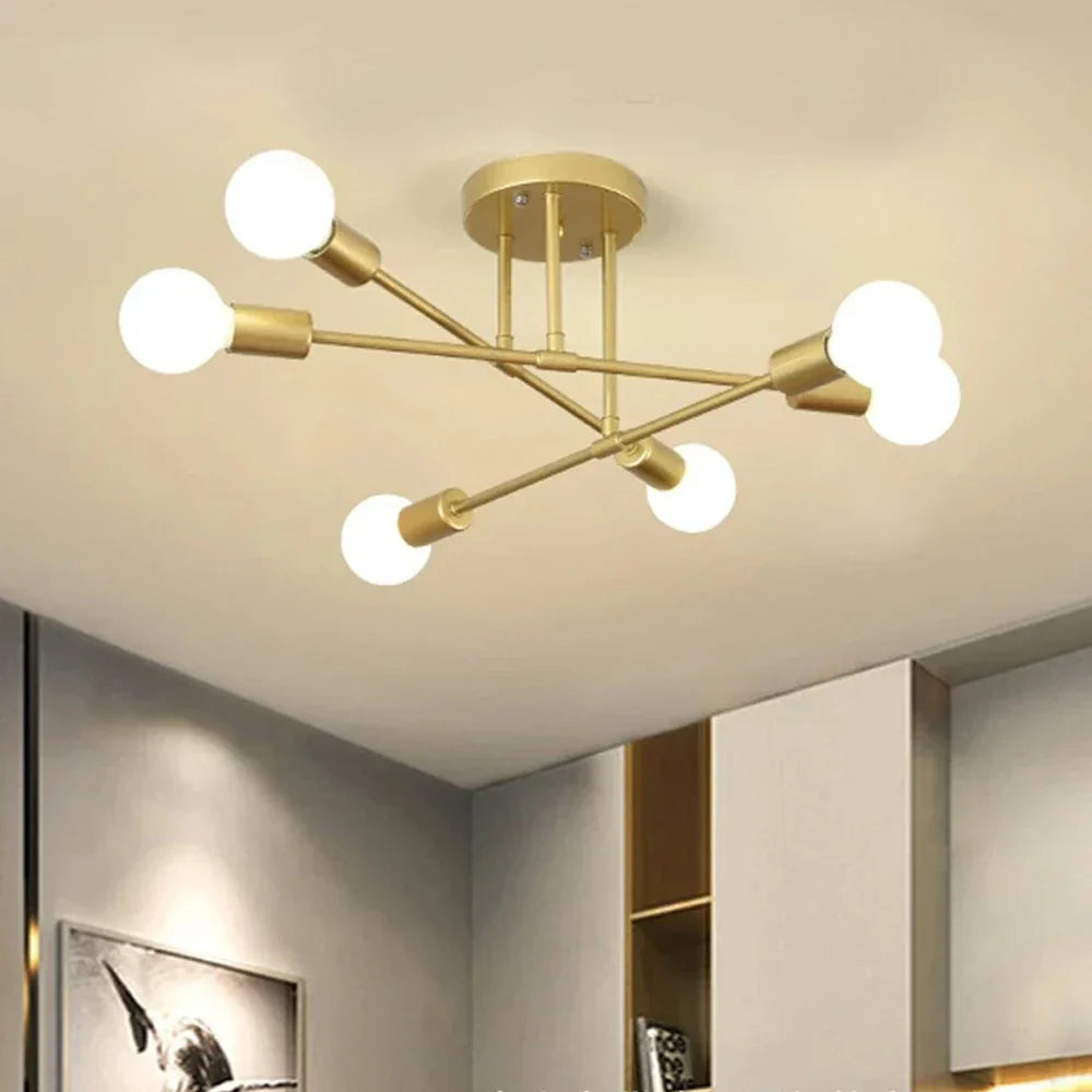 LED Metal Chandeliers for Living Room - Stylish Ceiling Light for Home Decor