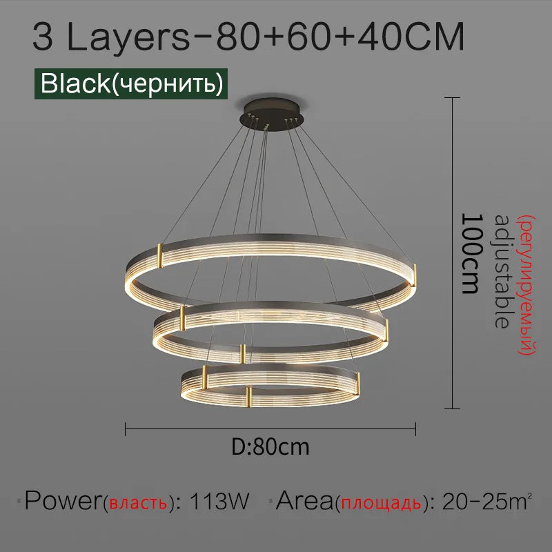 Luxury Nordic LED Chandelier for Dining Room, Bedroom, and Living Room