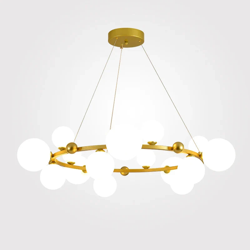 Nordic Glass Ball Pendant Light Gold/Black Dining Living Room Decor Afralia™