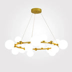 Nordic Glass Ball Pendant Light Gold/Black Dining Living Room Decor Afralia™