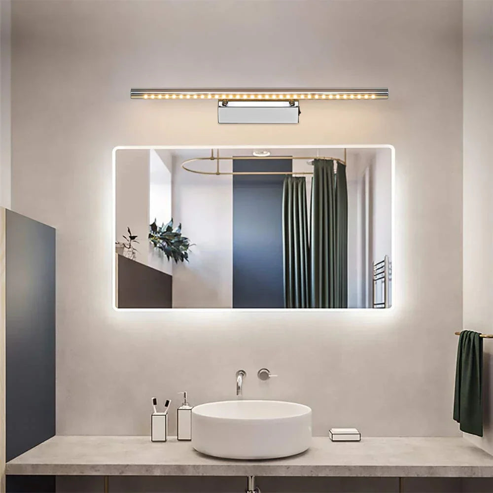 LED Bathroom Wall Light Stainless Steel Makeup Mirror Lamp Fixtures