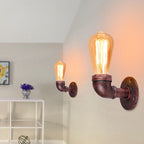 Retro Water Pipe Wall Sconce Vintage Loft E27 Light Fixture Bar Home Decor