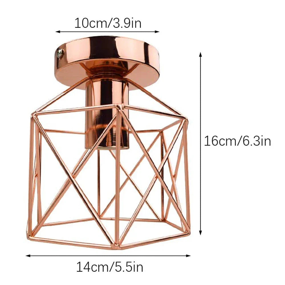 Rose Gold Iron Ceiling Light for Chic Home Decor, Modern Nordic Design