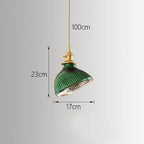 Green Glass LED Chandelier: Minimalist Brass Hanging Lights