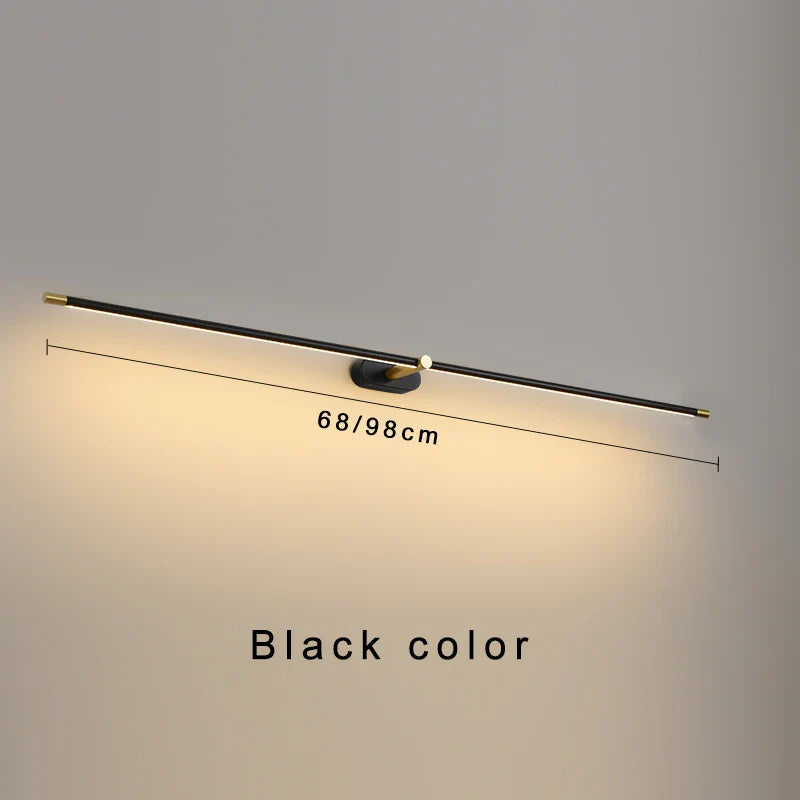 Black/Gold/White LED Mirror Light for Modern Bathroom Wall Fixtures