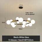Nordic Glass Ball Pendant Light Gold/Black Dining Living Room Decor Afralia™