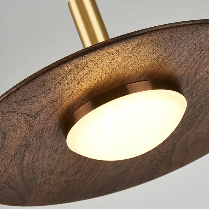 Nordic Black Walnut Chandelier: Stylish Lighting for Home, Restaurant, and Bar