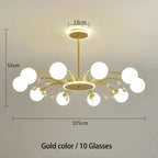 Nordic Crystal Glass Chandelier with E27 Lamp Holder for Livingroom Bedroom Diningroom by Afralia™