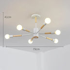 LED Wooden Ceiling Lights w/ E27 Bulb for Modern Livingroom & Bedroom