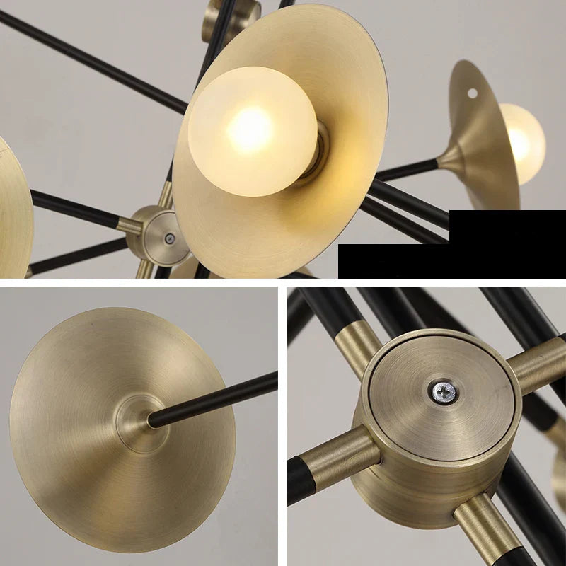 Trumpet Gold Pendant Lamp Vintage Retro Horn Living Room Lighting