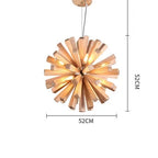 Nordic Dandelion Wooden Pendant Lights for Tea Room Dining Living, Artistic Personality Lamp