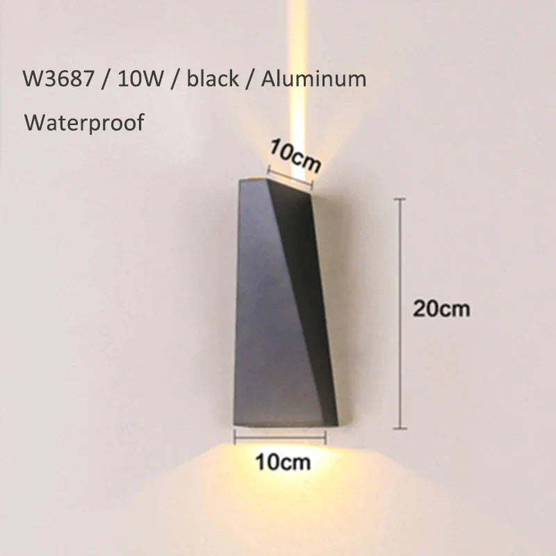 Dual Head 10W LED Wall Lamp for Bedroom Foyer, Waterproof Modern Outdoor Fixture