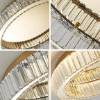 Crystal Circle Ceiling Chandelier: Modern LED Indoor Lighting for Living Room, Bedroom & Study