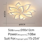 Remoteled Ceiling Chandelier: Modern Art Deco Lighting Fixtures for Living, Dining, Bedroom