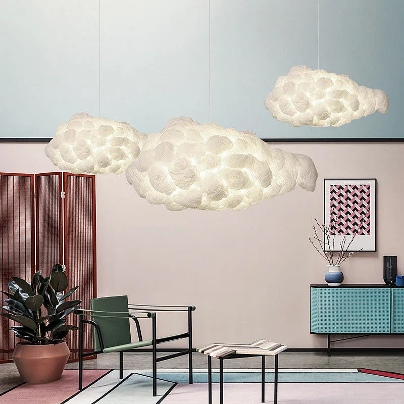 LED Cloud Chandelier: Floating Cotton Cloud Pendant Lamp for Nursery, Living Room, Kids Room