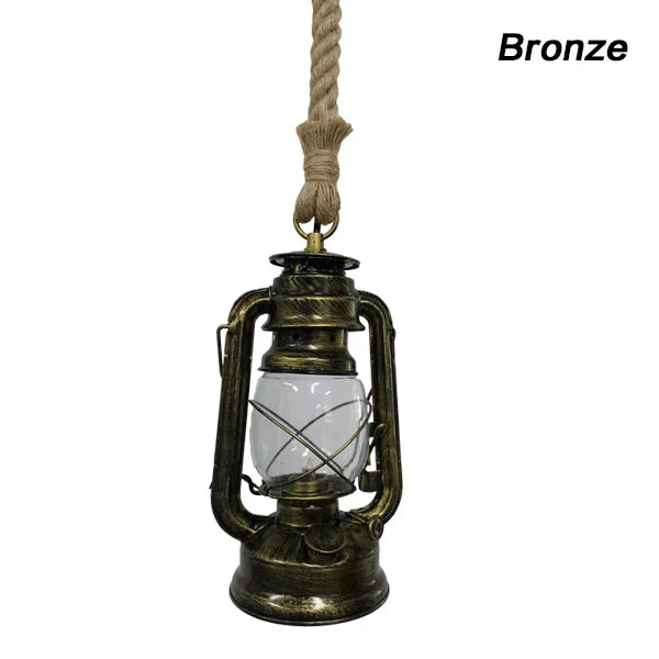 Vintage Rope Pendant Light Industrial Loft Bar Lamp