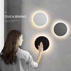 LED RGB Round Wall Lights: Acrylic Touch Sensitive, Remote Controlled Bedroom Indoor Decor