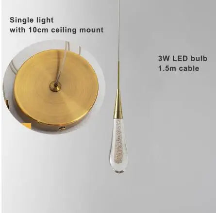 Crystal LED Chandelier: Modern Loft Art Pendant Lighting for Restaurant, Bar, Staircase