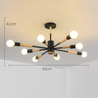 LED Wooden Ceiling Lights w/ E27 Bulb for Modern Livingroom & Bedroom