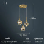 Nordic Crystal Chandelier Pendant for Bedroom Bar, Modern Luxury LED Light