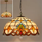 Nordic Tiffany Peacock Chandelier Glass Lamp for Home Decor