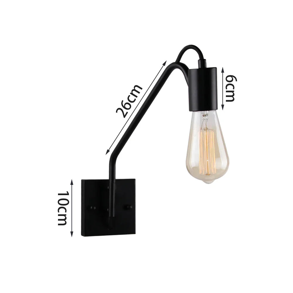 Retro Industrial LED Wall Sconce E27 Bedside Lamp for Home Decor