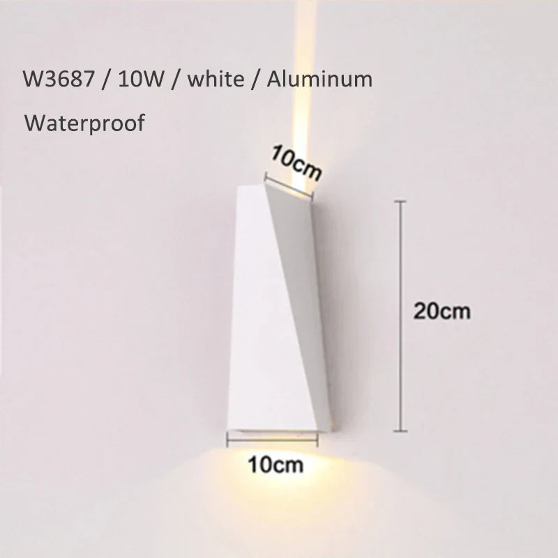 Dual Head 10W LED Wall Lamp for Bedroom Foyer, Waterproof Modern Outdoor Fixture
