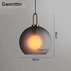 Luxe Glass Ball Pendant Lights: LED Nordic Hanging Lamp for Home Art Decor
