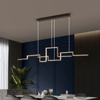 Nordic Geometry Black LED Chandelier for Living & Dining Room, Bar, Shop