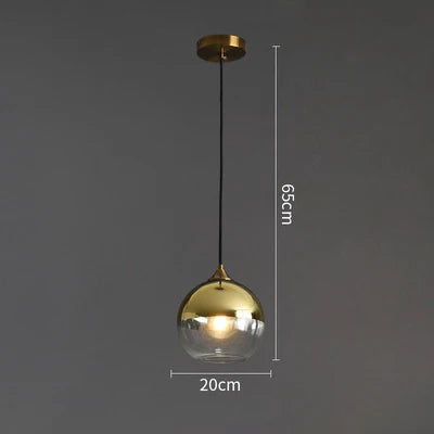 Glass Ball Pendant Light - Modern Nordic LED Hanging Fixture for Dining and Kitchen