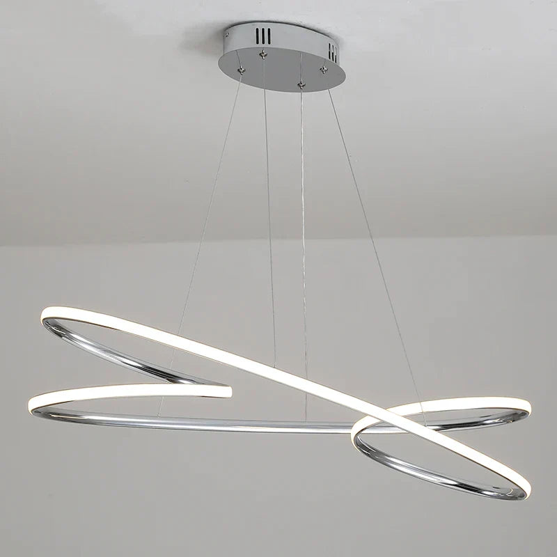 Modern Gold/Chrome LED Chandelier for Dining/Bedroom, Length 800/1000mm