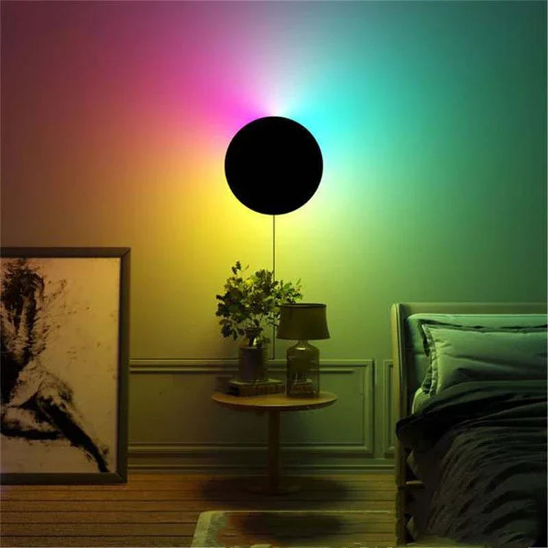 LED RGB Round Wall Lights: Acrylic Touch Sensitive, Remote Controlled Bedroom Indoor Decor