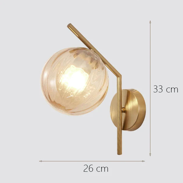 Nordic Glass Wall Lamp Modern LED Bedroom Living Room Light Fixtures