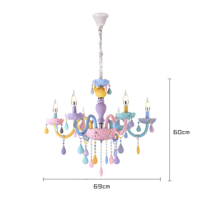 Rainbow Crystal Chandelier for Bedroom & Children's Room