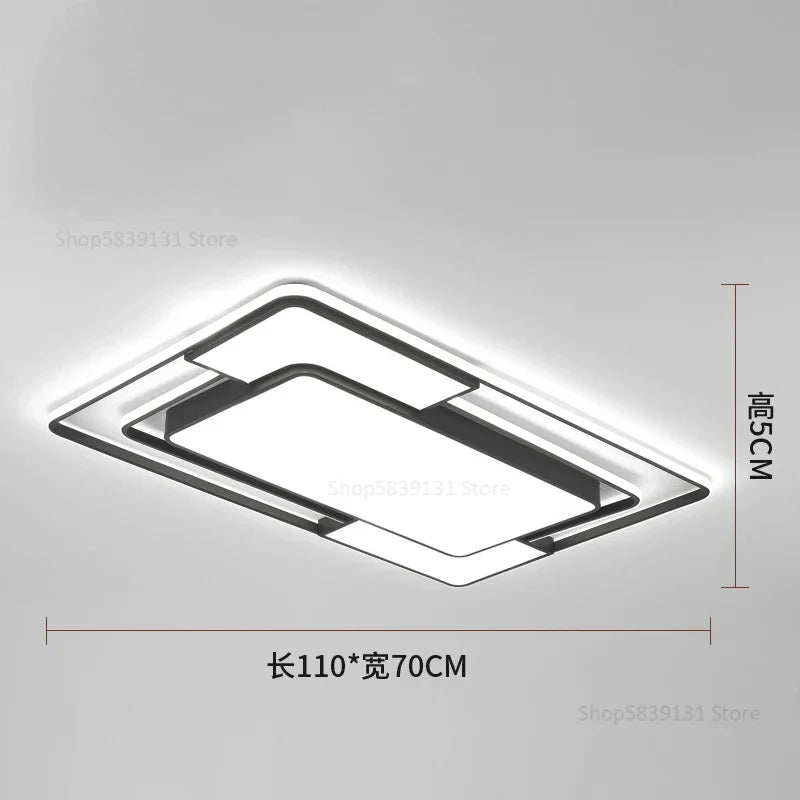 Geometry LED Ceiling Light: Modern Nordic Light Luxury for Living Room Decor