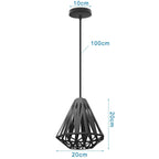 Vintage Industrial Chandelier Lamp, Black Iron Pendant Light for Kitchen Bedroom
