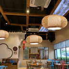 Japanese Bamboo Pendant Light for Kitchen and Hotel Decor