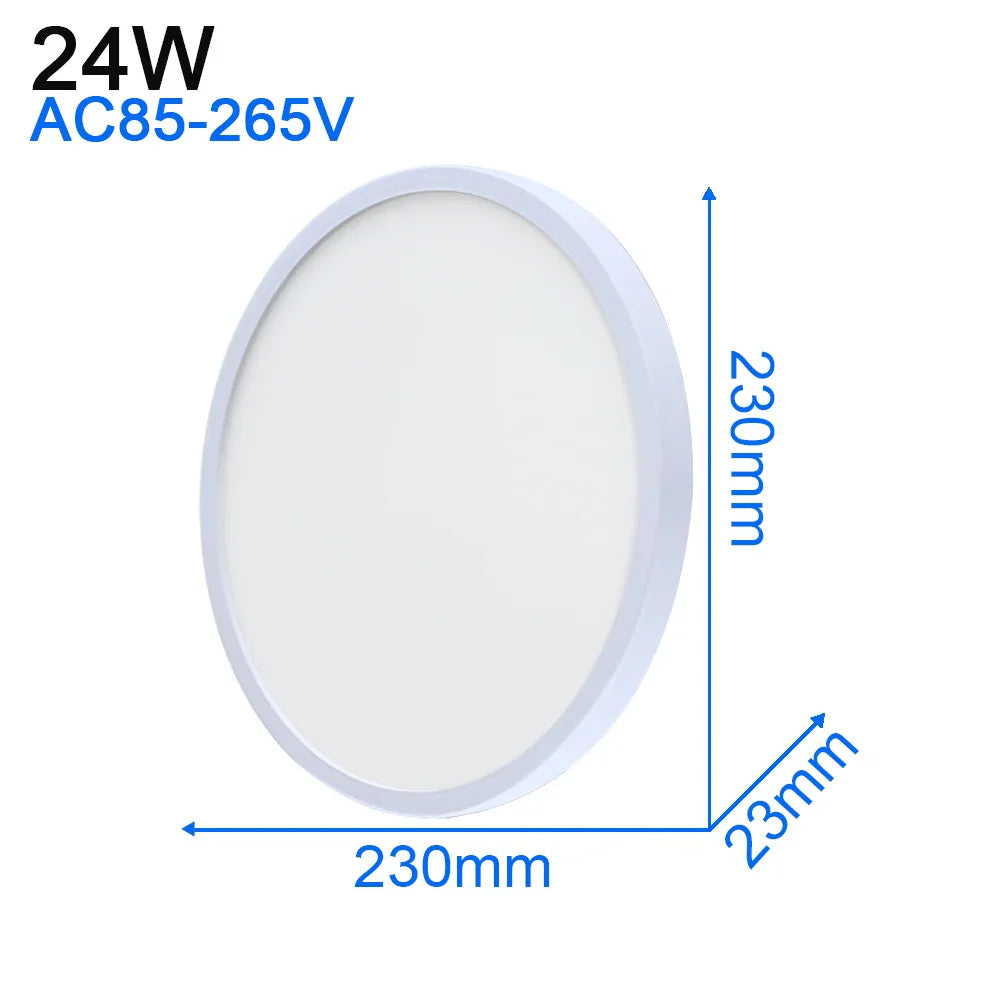 LED Ceiling Light: Modern Ultra-thin Panel, 6-48W, Surface Mounted for Living Room