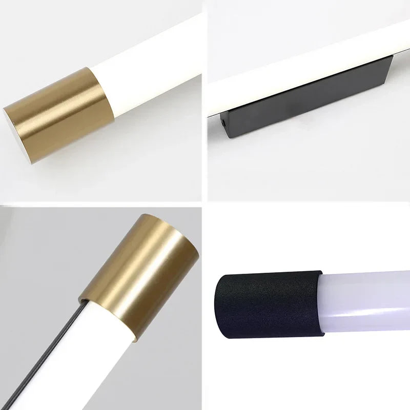 Nordic Black Gold LED Wall Lamp for Bathroom Mirrors