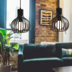 Iron Cage Pendant Lights for Modern Vintage Loft, Retro Home Decor Kitchen Bar LED