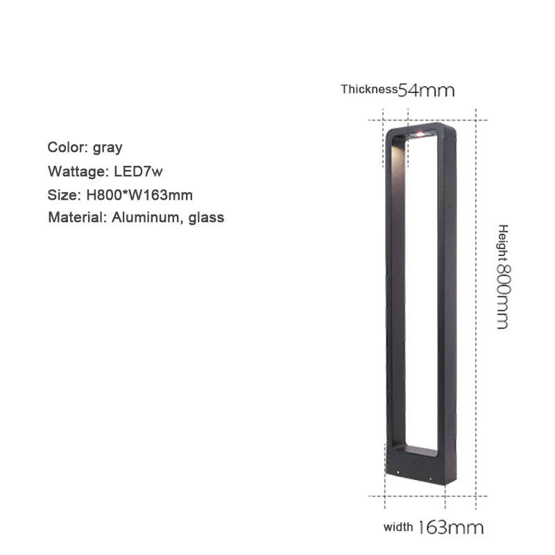 7W LED Aluminum Garden Bollard Light for Outdoor Landscape Courtyards