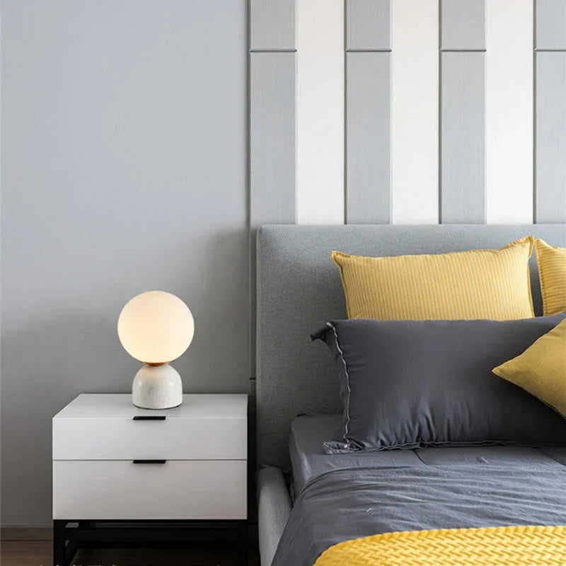 Nordic Marble Glass Table Lamp - Light Luxury for Living Room Bedroom