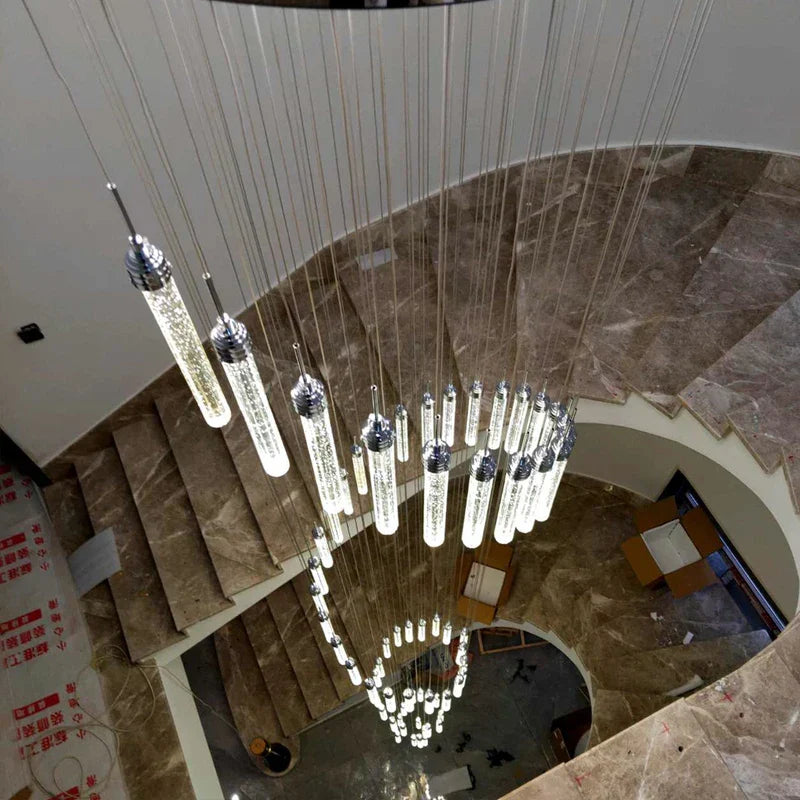 Golden LED Crystal Chandelier for Living Room Staircase