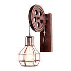 Industrial Pulley Wall Lamp Adjustable Sconce Light Fixture Loft Cafe Bar
