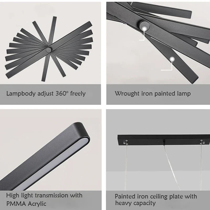 Modern LED Chandelier with Dimmable Control - Stylish Lighting for Home and Hotel