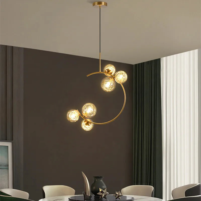 Gold Glass Ball Chandelier for Living Room Kitchen Bedroom - 220V 110V